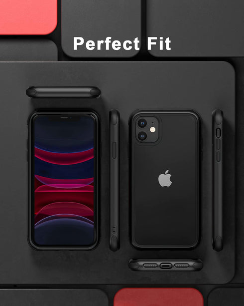 for iPhone 11 Crystal Clear Case, with Multicolor Protective Shockproof Bumpers, Not Yellowing Anti Scratch Transparent Hard PC Back & Soft Silico...
