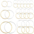 1 Box 6 Styles 120pcs Earrings Beading Hoop Round Beading Hoops Gold Silver Brass Circle Linking Earrings Beading Hoop Findings for Jewelry Making...