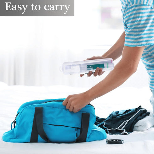 Toothbrush Travel Case 2 Pack, Clear Toothbrush Case Holder Travel Size Plastic Toothbrush Holder Toothpaste Storage Container Portable for Travel...
