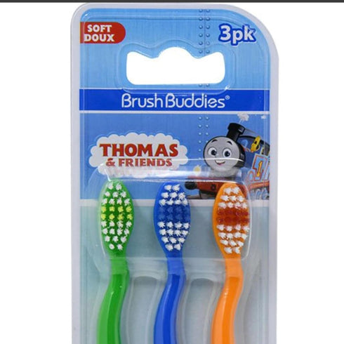 Brush Buddies Thomas & Friends Toothbrush for Kids, Toddler Toothbrushes, Children's Toothbrushes, Soft Bristle Toothbrushes for Kids, 3PK...