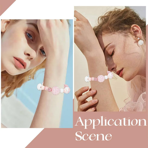 SUNNYCLUE 40Pcs Chunky Resin Rhinestone Beads 20mm Bubblegum Beads Pink Round Acrylic Large Disco Ball Bead Loose Spacer Beadable Pen Beads for Je...