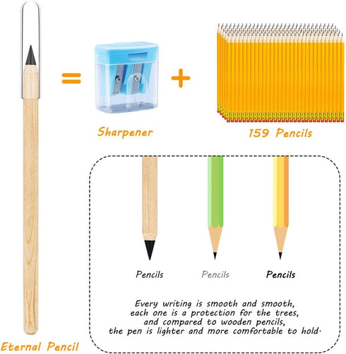 AUAUY 6 PCS Inkless Pencil, Infinity Pencil, Reusable Everlasting Pencil, Erasable Portable Pencil, Technology Unlimited Eternal Pencil for Writin...