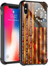 TnXee Case Compatible with iPhone Xs Case, Betsy Ross 13 Star Wooden American Flag with 1776 Case for iPhone X Cases for Man Women Gifts Pattern D...