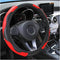 Car Steering Wheel Cover, 15 inch Carbon Fiber Microfiber PU Leather Elastic Steering Wheel Protector for Men Women, Anti-Slip Breathable Car Inte...