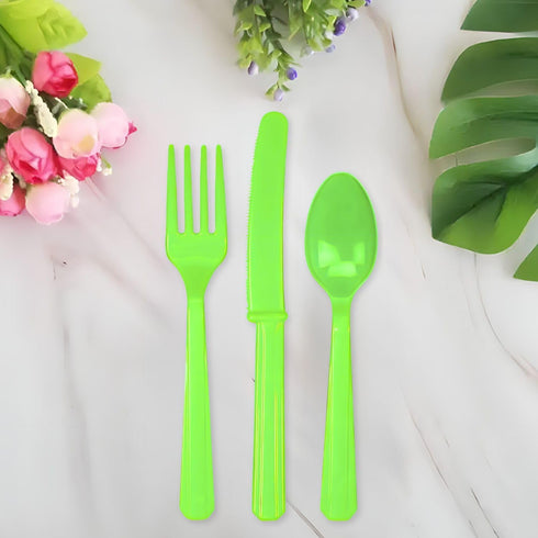 Assorted Kiwi Plastic Cutlery (Pack of 24) - Elegant, Durable & Disposable Party Supplies for Every Occasion...