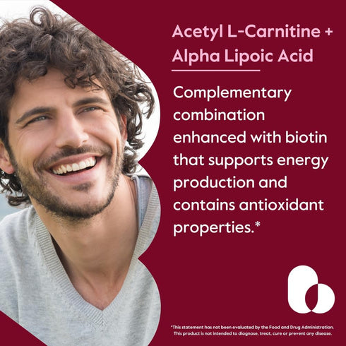 BESTVITE Acetyl L-Carnitine 500mg & Alpha Lipoic Acid 200mg per Capsule with Biotin (120 Vegetarian Capsules) - No Stearates - Vegan - Non GMO - G...