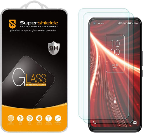 Supershieldz (2 Pack) Designed for TCL 10 5G UW Tempered Glass Screen Protector, Anti Scratch, Bubble Free...