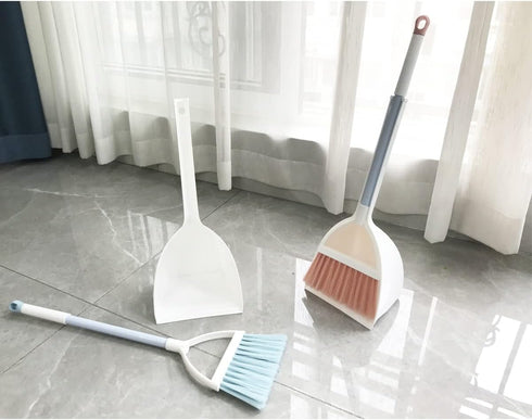 Kids Broom and Dustpan Set-Mini Dustpan and Broom for Children Housekeeping Pretend Play Cleaning Tools Set (Blue)...