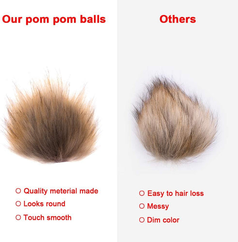 SIQUK 20 Pieces Faux Fur Pom Pom DIY Faux Fox Fur Fluffy Pom Pom with Elastic Loop for Hats Scarves Gloves Bags Accessories...