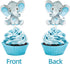 Double Sided Blue Baby Elephant Cupcake Toppers Birthday Party or Baby Shower Food Picks Decor and Party Supplies,Set of 24...