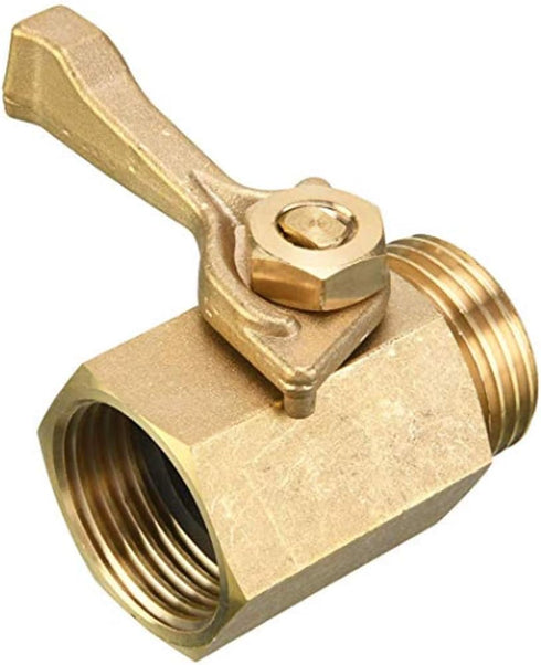 Hourleey Brass Garden Hose Shut Off Valve, 2 Pack with 2 Hose Washers Heavy Duty 3/4 Inch Solid Brass Garden Hose Shut Off Valve with 2 Extra Rubb...