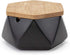 Ceramic Geometric Ashtray with Lid, Windproof Ceramic Ashtray for Indoor or Outdoor Use, Home Office Decoration, Black...