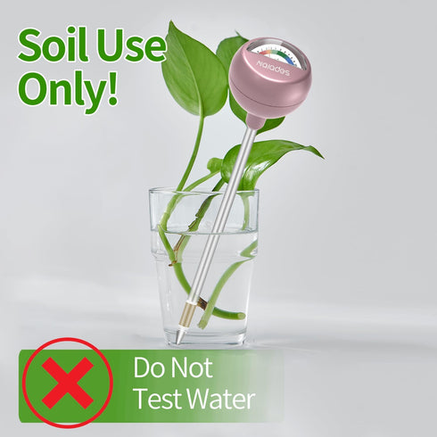 Soil Moisture Meter, Naiades Rose Gold Plant Hygrometer Sensor Water Monitor for Farming Gardening Indoor Outdoor Plants (No Batteries Needed)...
