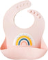 Silicone Rainbow Baby Bibs & Suction Bowl Set: BPA-Free, Adjustable Bib with Large Food Catcher Pocket + Premium Utensils for Babies & Toddlers (6...