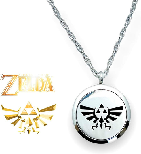 FIKA Triforce The Legend of Zelda Necklace Pendant Air Freshener Diffuser Locket Aromatherapy Essential Oils Great for Travel Pads Included...