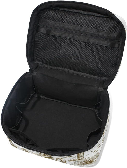 Western Desert Cowboys Travel Cosmetic Bag Case Large Portable Makeup Bag Organizer for Women Girls Top Handle Multifunction Toiletry Bags...