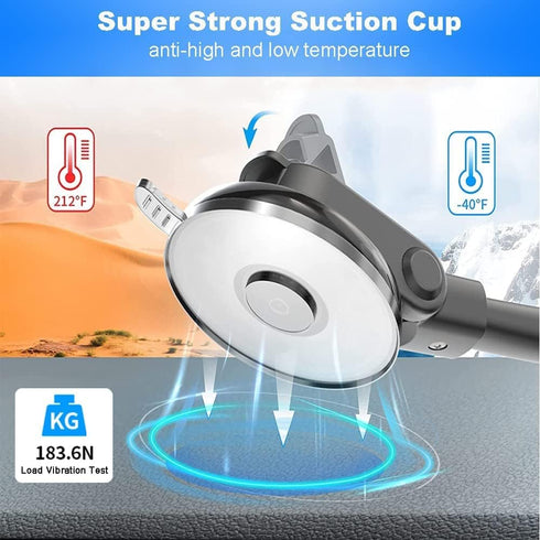 Car Phone Mount for Collapsible Grip/Socket Mount User,Windshield/Dashboard/Vent Phone Holder with Strong Suction Cup,13-Inches Long Arm Gooseneck...