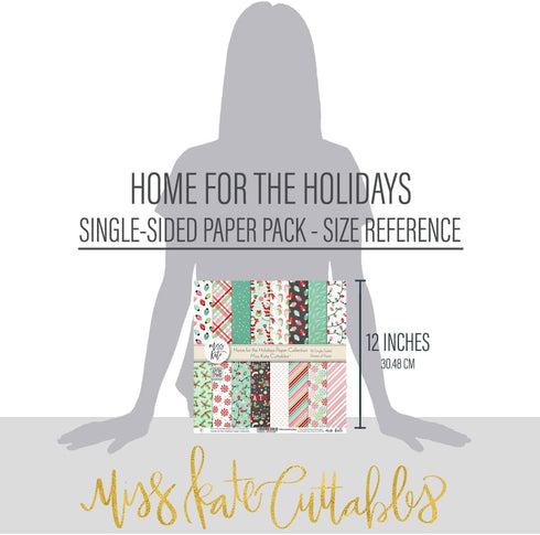 Pattern Paper Pack - Home for the Holidays - for Christmas Eve Santa Claus - 16 Single-Sided 12x12 Papers with 16 Designs - Scrapbooking Card Maki...