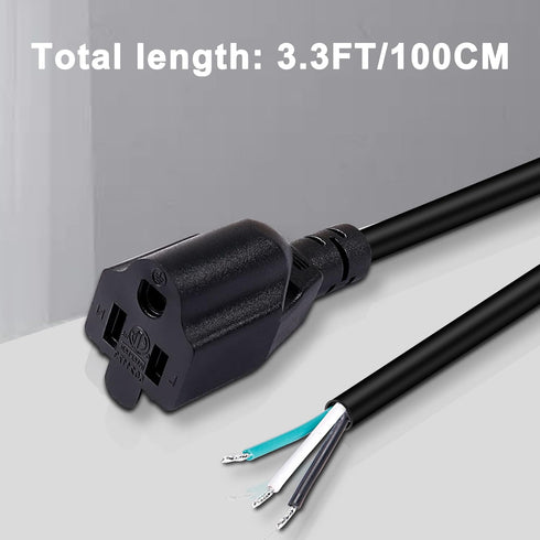 MEIRIYFA 18 Gauge 3 Prong Female NEMA 5-15 Plug Heavy Duty Cord US SJT Replacement Power Supply Cable 10A 110V 115V 120V Pigtail 2PCS (3.3FT)...