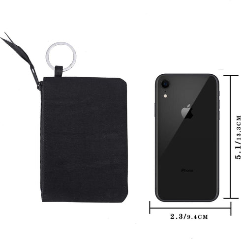 Iconic Zip ID Case Wallet/Coin Purse with Id Window - Signature Cotton (Black)...