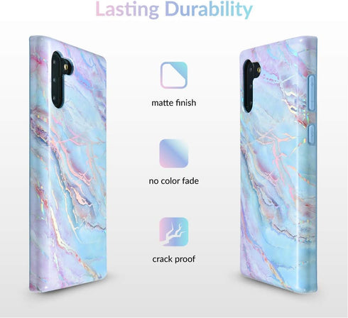 VELVET CAVIAR Compatible with Samsung Galaxy Note 10 Case Marble - Cute Protective Phone Cases for Women, Girls (Holographic Pink Blue)...