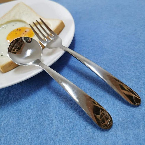 Stainless Steel Child Toddler Flatware Set-6 pieces-Kids Fork and Spoon, Mirror Polished, Back to school lunch supplies...
