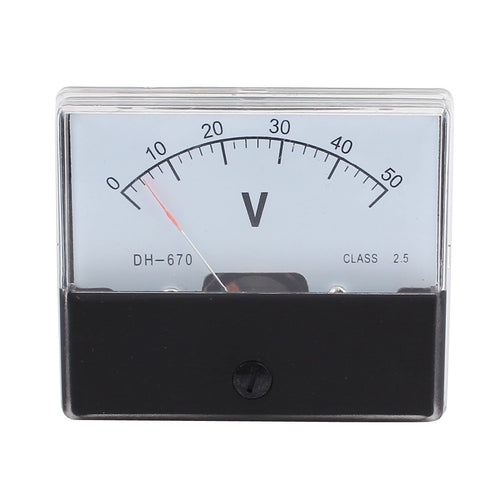uxcell DH670 Class 2.5 Accuracy DC 0-50V Analog Panel Meter Voltmeter Gauge...
