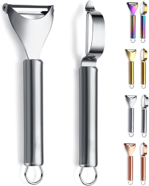 Potato Vegetable And Fruit Peelers For Kitchen,Kyraton Y Shaped And I Shaped Quality Stainless Steel Peelers,Sharp Blade And Ergonomic Non Slip Ea...