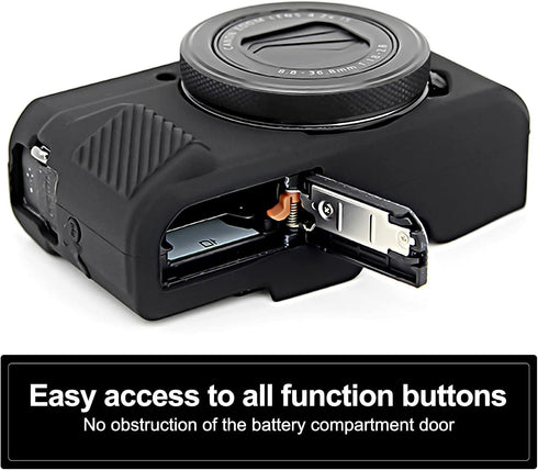 G7X Mark II Case G7X Mark III Case G7X Camera Silicone Case,Soft Silicone Protective Cover for Canon Powershot G7X Mark III DSLR Camera(Black)...