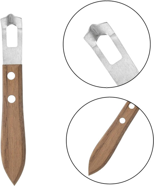 2 PACK Cocktail Channel Knife with Walnut Wood Handl Fruit and Vegetable Carving Tool for Decorating Cocktails, Desserts, and Salads Stainless Ste...