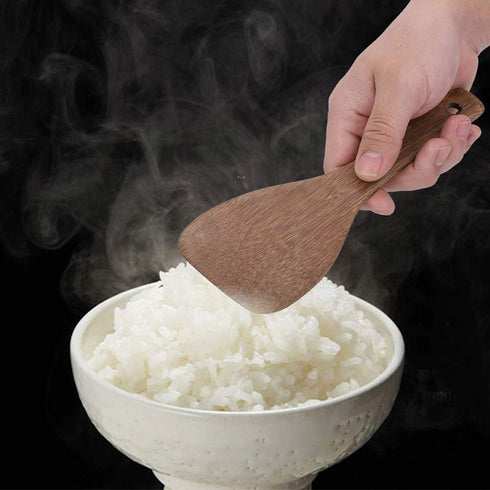 Fdit Kitchen Cooking Tool Shovel Wooden Spatula Fried Rice Turner Utensils Cooking Roasting(Semicircular)...