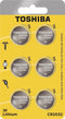TOSHIBA CR2032 3V Lithium Coin Cell Child Resistant Blister Package (6 Batteries)...