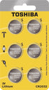 TOSHIBA CR2032 3V Lithium Coin Cell Child Resistant Blister Package (6 Batteries)...