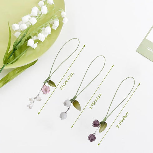 3 Pcs Tulip Flower Mobile Phone Pendant, Decorative Charms for Cellular Telephones, Suitable for Keychain, Backpack, Wallet Decoration...