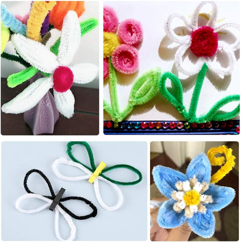 100Pcs Pipe Cleaners, Pipe Cleaners Craft, Creative Craft Pipe Cleaners for Festivals Decoration, Chenille Stems Crafting Pipe Cleaners, Craft Sup...
