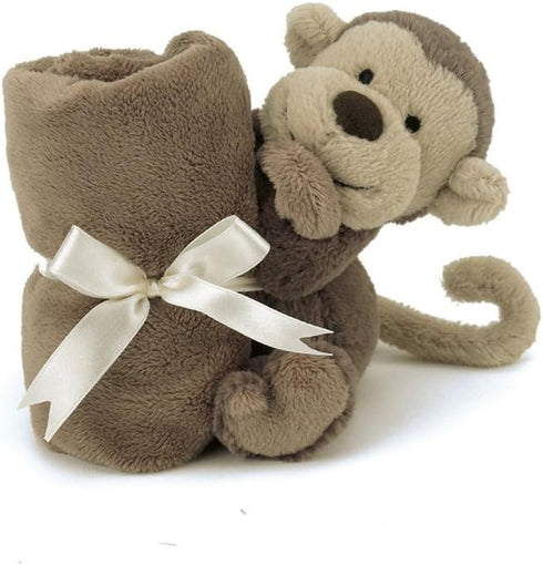 Jellycat Bashful Monkey Soother, 13.5 inches - Security Blanket & Lovey for Babies - Baby Gift...
