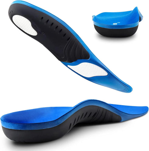 Plantar Fasciitis Insoles, High Arch Support Shoe Inserts Men Women, Orthotics Gel Running Insoles for Flat Feet - Arch Pain - Pronation - Metatar...