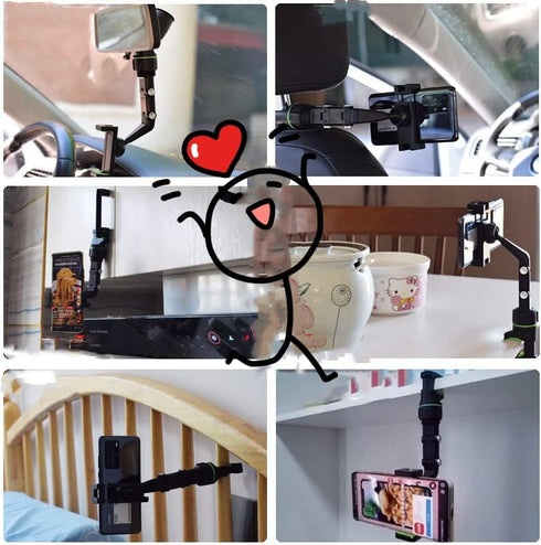 Rotato Grip Cell Phone Holder,Rotato Grip Phone Holder,Multi-Function Universal Adjustable Auto,Mirror Mount Phone Holder,360° Car Rearview Mirror...