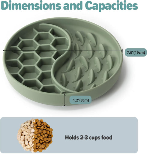 Slow Feeder Dog Bowls, Silicone Pet Food Bowls with Suction Cups for Small Medium Breed, Non-Slip Dog Feeding Bowls Slow Down Pet Eating Speed, An...