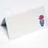 Nancy Nikko Place Cards with Blue and White Ginger Jar with Pink Flowers for Weddings, Showers, and Dinner Parties. Table Tent Style, Scored for E...