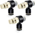 TAILONZ PNEUMATIC 3 Pack SL-3/8-N2 Push to Connect Air Line Fitting Air Flow Control Valve 3/8 Inch od 1/4 Inch Npt Elbow 90 Degree Air Speed Cont...