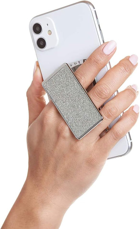 HANDL New York Silver Glitter HANDLstick Silver Glitter Grip and Stand for Smartphone...