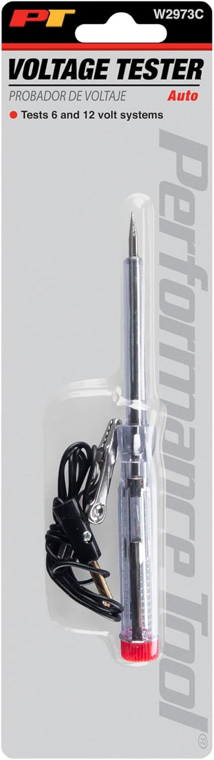 Performance Tool W2973C Economy Circuit Tester (6V-12 Volt) With 2-5/8-Inch Probe, Black...