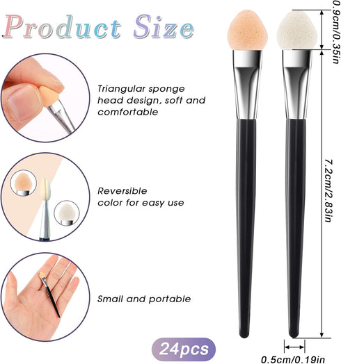 24 Pcs Sponge Applicators,Small Sponge Painting Brushes Detailed Ink Paints Blending Brushes for Pastel Artist Painting Pastels, DIY Scrapbooking ...