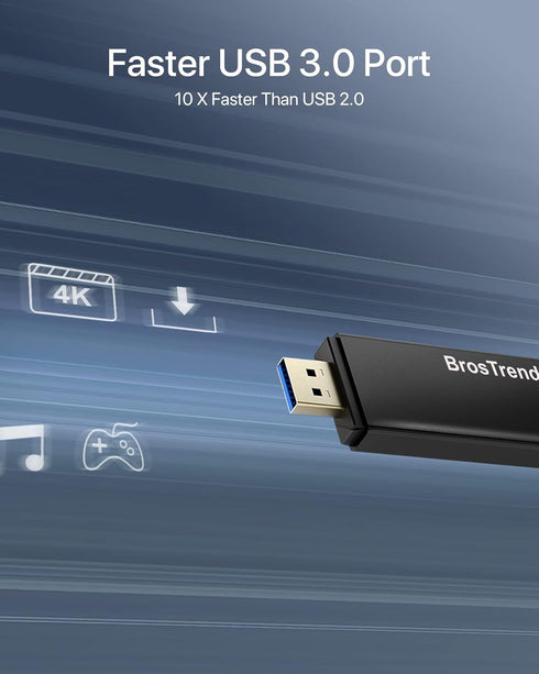 BrosTrend 1200Mbps USB WiFi Network Adapter for Laptop, Desktop PC of Windows 11/10/8/7, USB 3.0, Wireless Adaptador AC1200 Dual Band 5GHz/2.4GHz...
