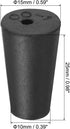 MECCANIXITY Rubber Tapered Plug 10mm to 15mm Solid Test Tubes Bungs Stopper with Hole Black for Lab Home 8 Pieces...