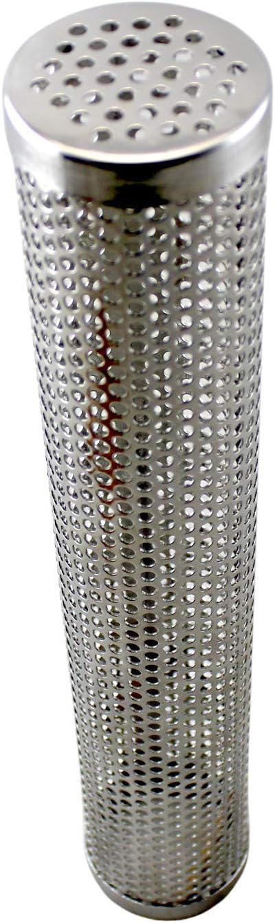 Dependable Industries Inc. Essentials Stainless Steel BBQ Grill Smoker Tube for Wood Pellet Pipe Smoking Meat Box 12" Long Cylinder...