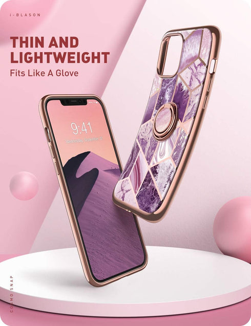 i-Blason Cosmo Snap Case Designed for iPhone 12 Mini 5.4 Inch (2020 Release), Slim with Built-in 360° Rotatable Ring Holder Kickstand Supports Car...