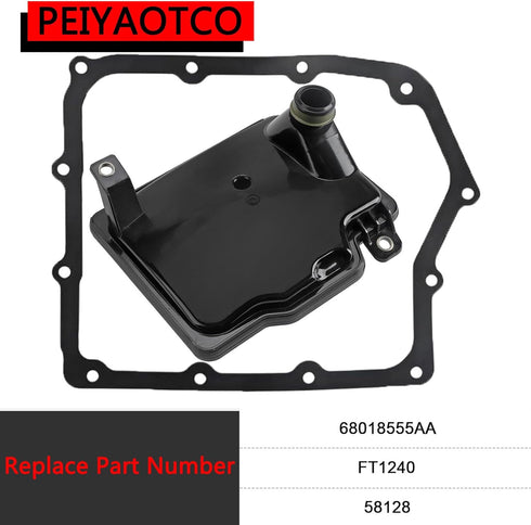 62TE Automatic Transmission Filter with Pan Gasket 68018555AA Fit For Dodge Chrysler Avenger Journey Grand Caravan 05078555AA 5078555AA...