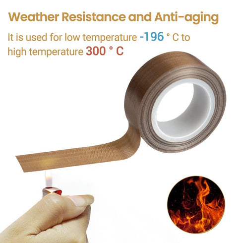 Teflon Tape, (3/4-inch x 33 Feet x 0.18mm) PTFE Tape for Vacuum Sealer Machine, Hand Impulse Sealers Insulation PTFE Coated Fiberglass Adhesive Ta...